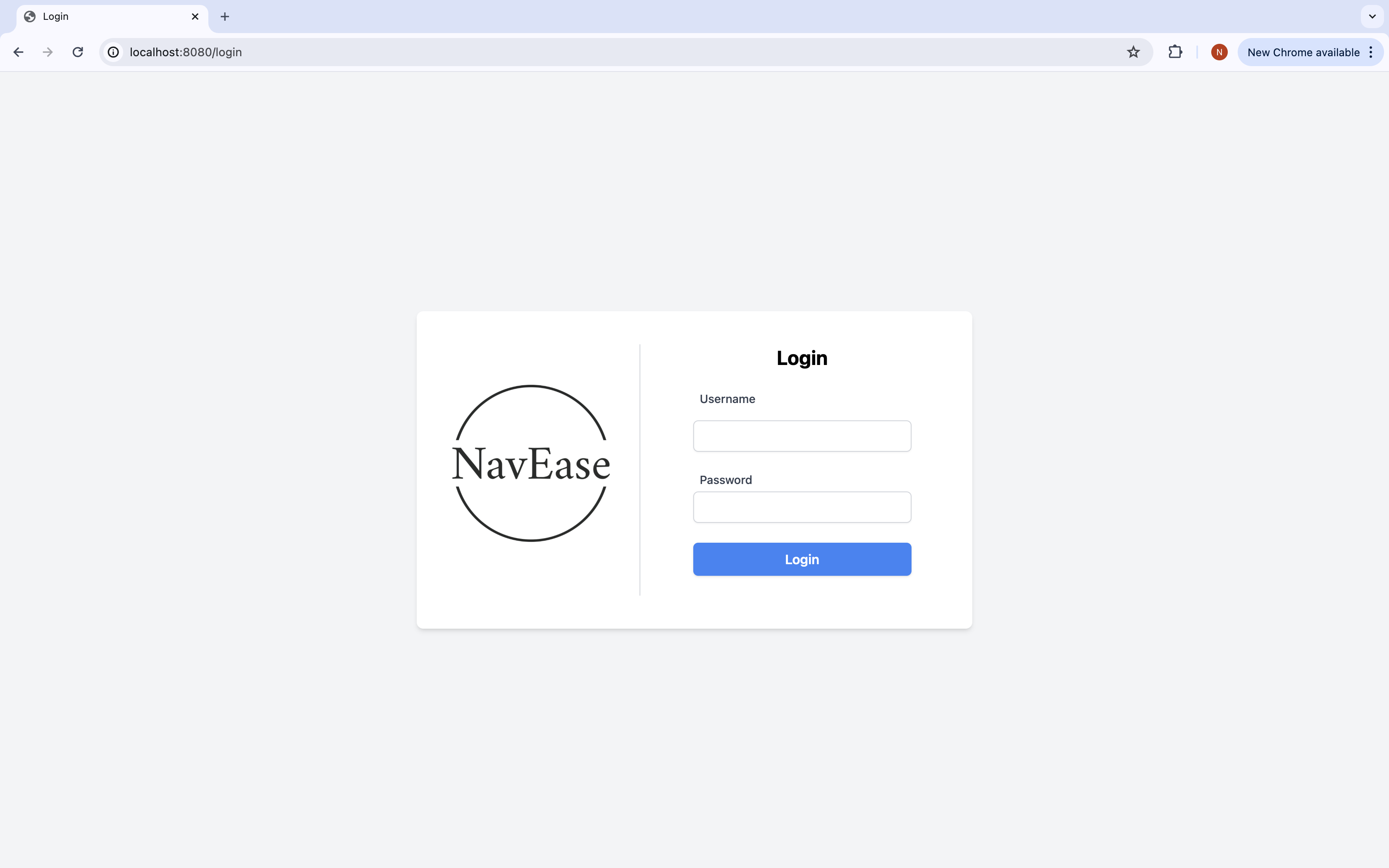 App Login Screenshot